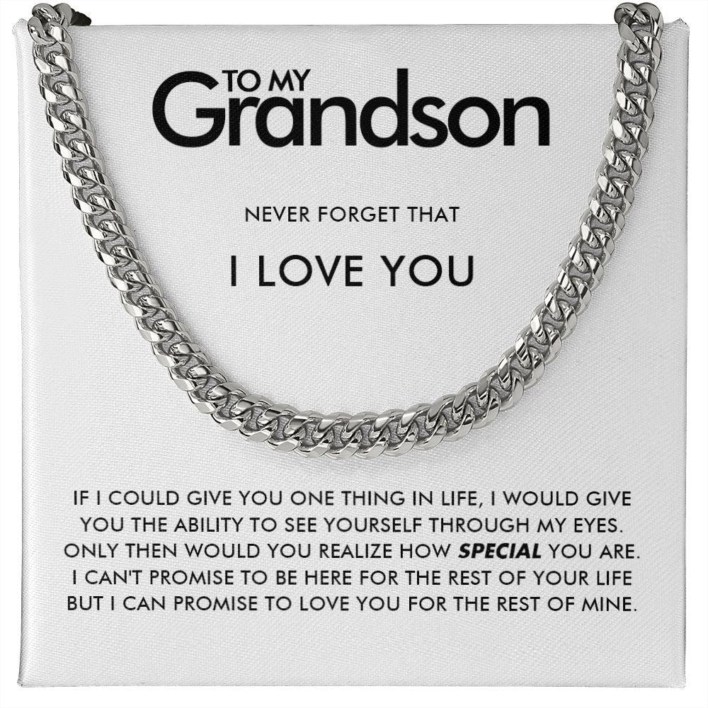 To My Grandson - Promise - Cuban Link Chain - Everyoou