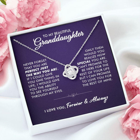 To My Beautiful Granddaughter - Promise You - Love Knot Necklace - Everyoou