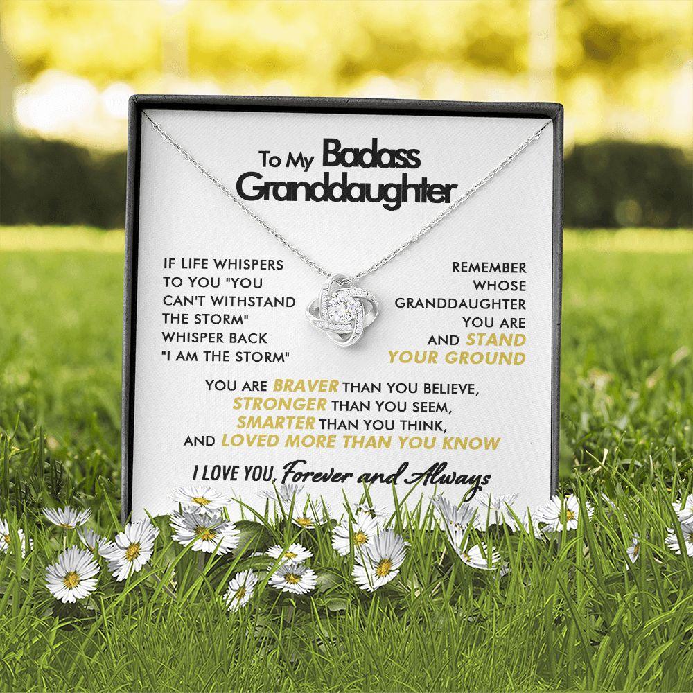 To My Badass Granddaughter - Believe - Love Knot Necklace - Everyoou