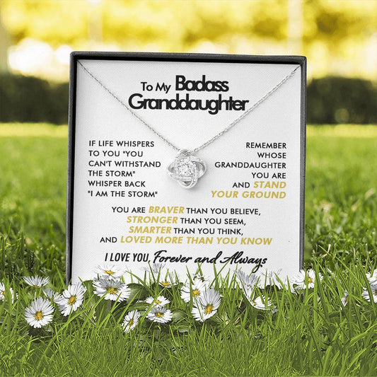 To My Badass Granddaughter - Believe - Love Knot Necklace - Everyoou