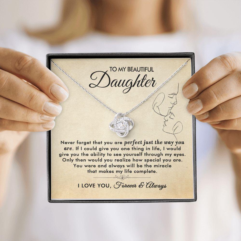 To My Beautiful Daughter - The Way You Are - Love Knot Necklace - Everyoou