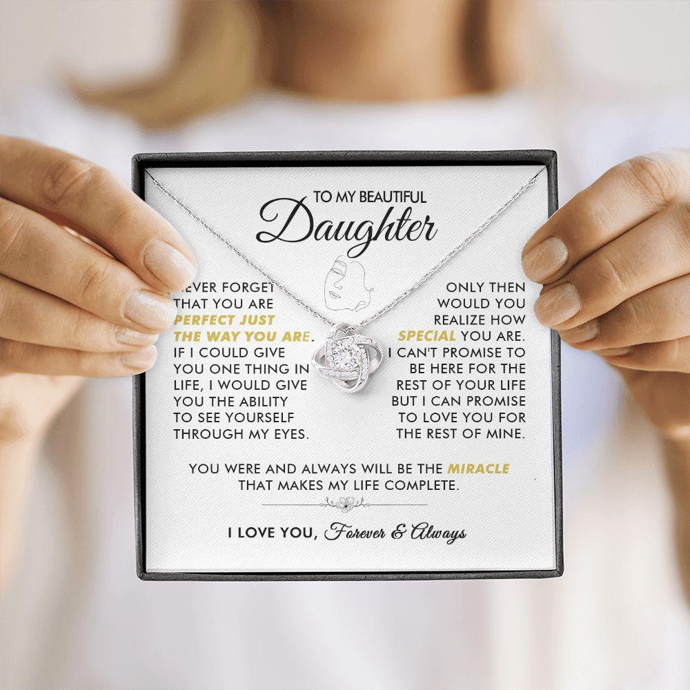 To My Beautiful Daughter - The Way You Are - Love Knot Necklace - Everyoou