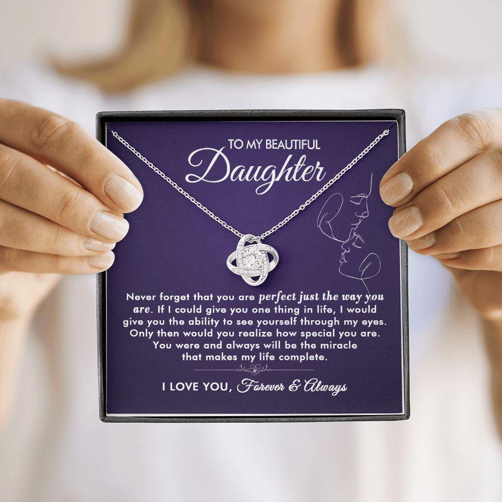 To My Beautiful Daughter - The Way You Are - Love Knot Necklace - Everyoou