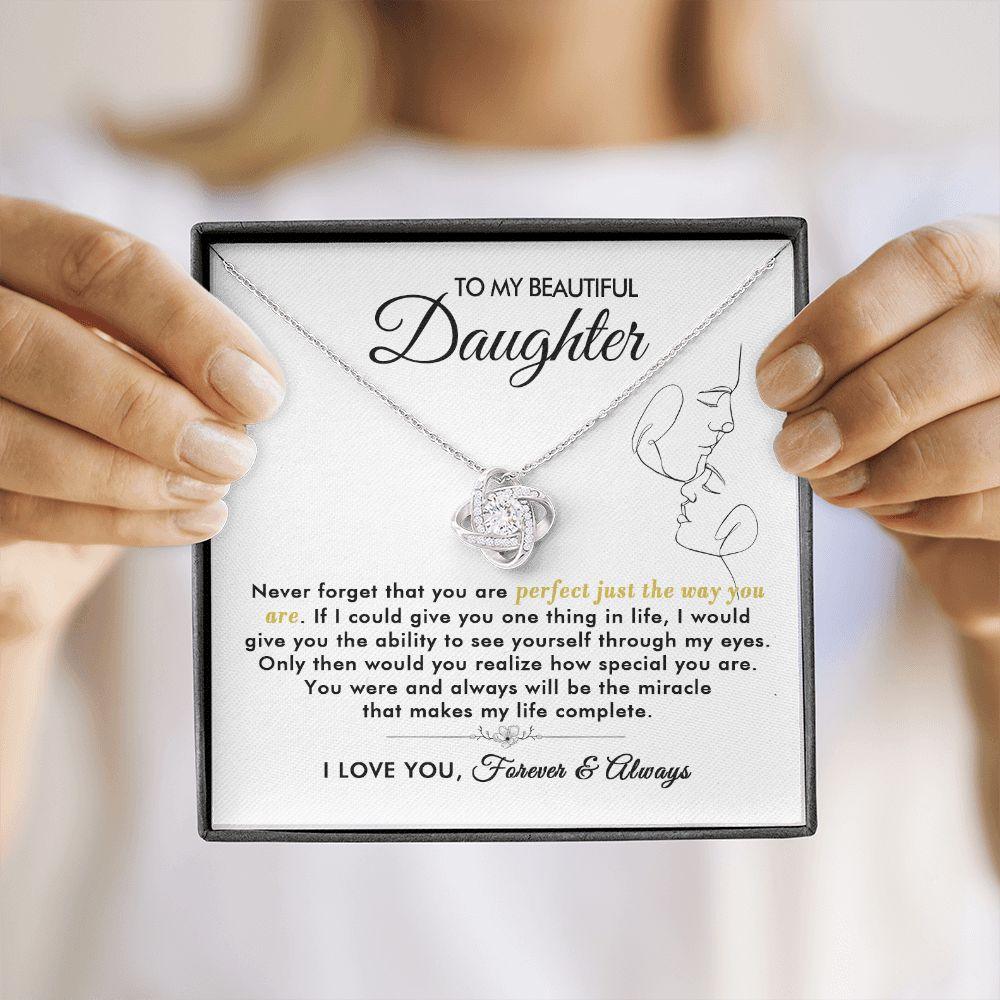To My Beautiful Daughter - The Way You Are - Love Knot Necklace - Everyoou