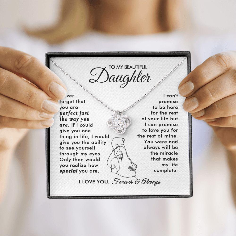 To My Beautiful Daughter - The Way You Are - Love Knot Necklace - Everyoou