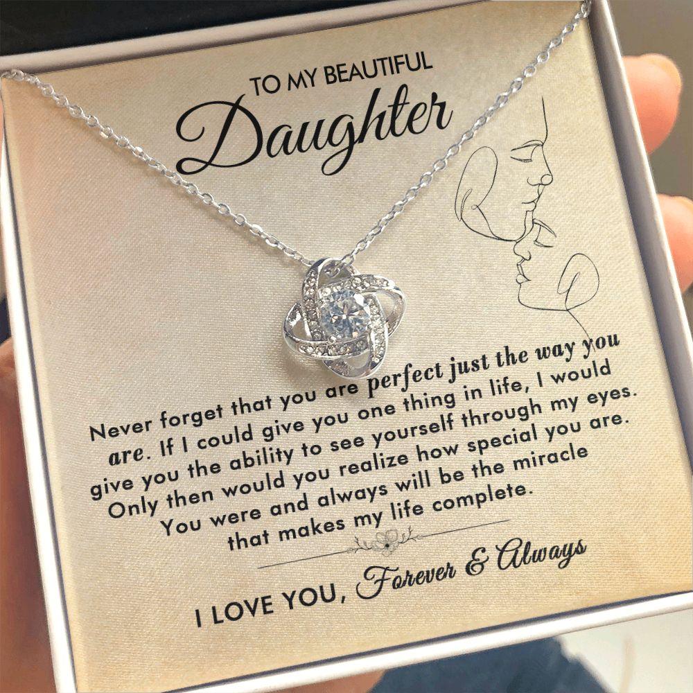 To My Beautiful Daughter - The Way You Are - Love Knot Necklace - Everyoou