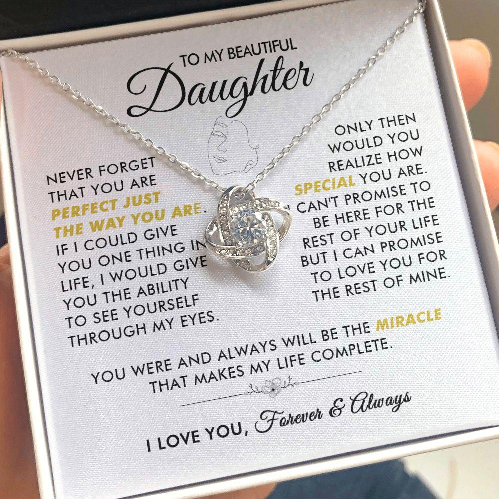 To My Beautiful Daughter - The Way You Are - Love Knot Necklace - Everyoou