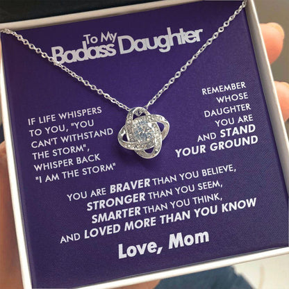 To My Badass Daughter - Blooming Storm - Love Knot Necklace - Love Mom - Everyoou