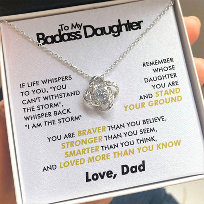 To My Badass Daughter - Blooming Storm - Love Knot Necklace - Love Dad - Everyoou