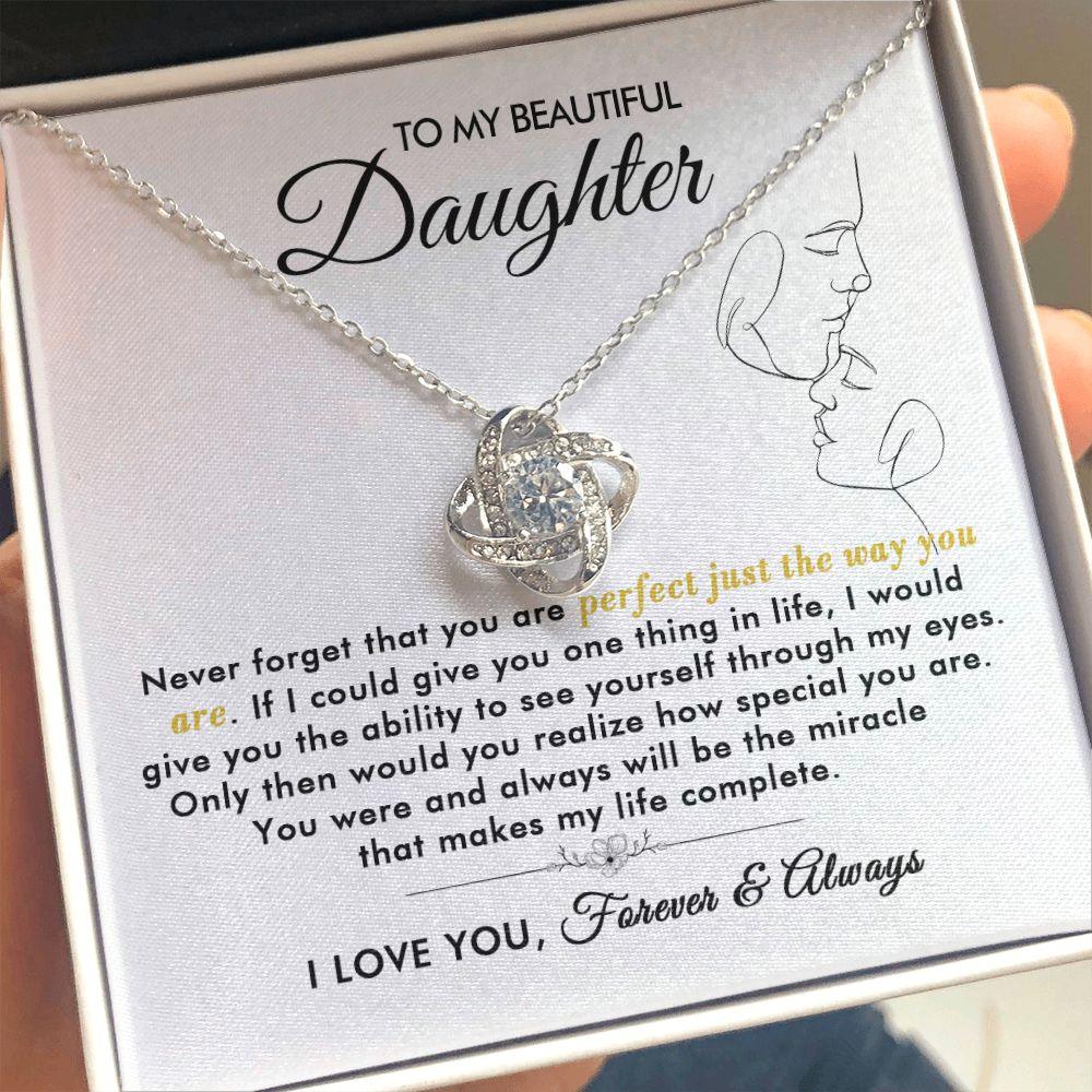 To My Beautiful Daughter - The Way You Are - Love Knot Necklace - Everyoou