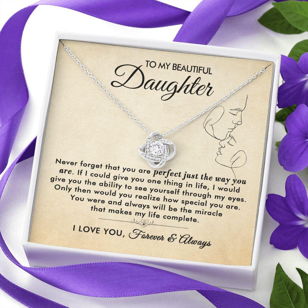 To My Beautiful Daughter - The Way You Are - Love Knot Necklace - Everyoou