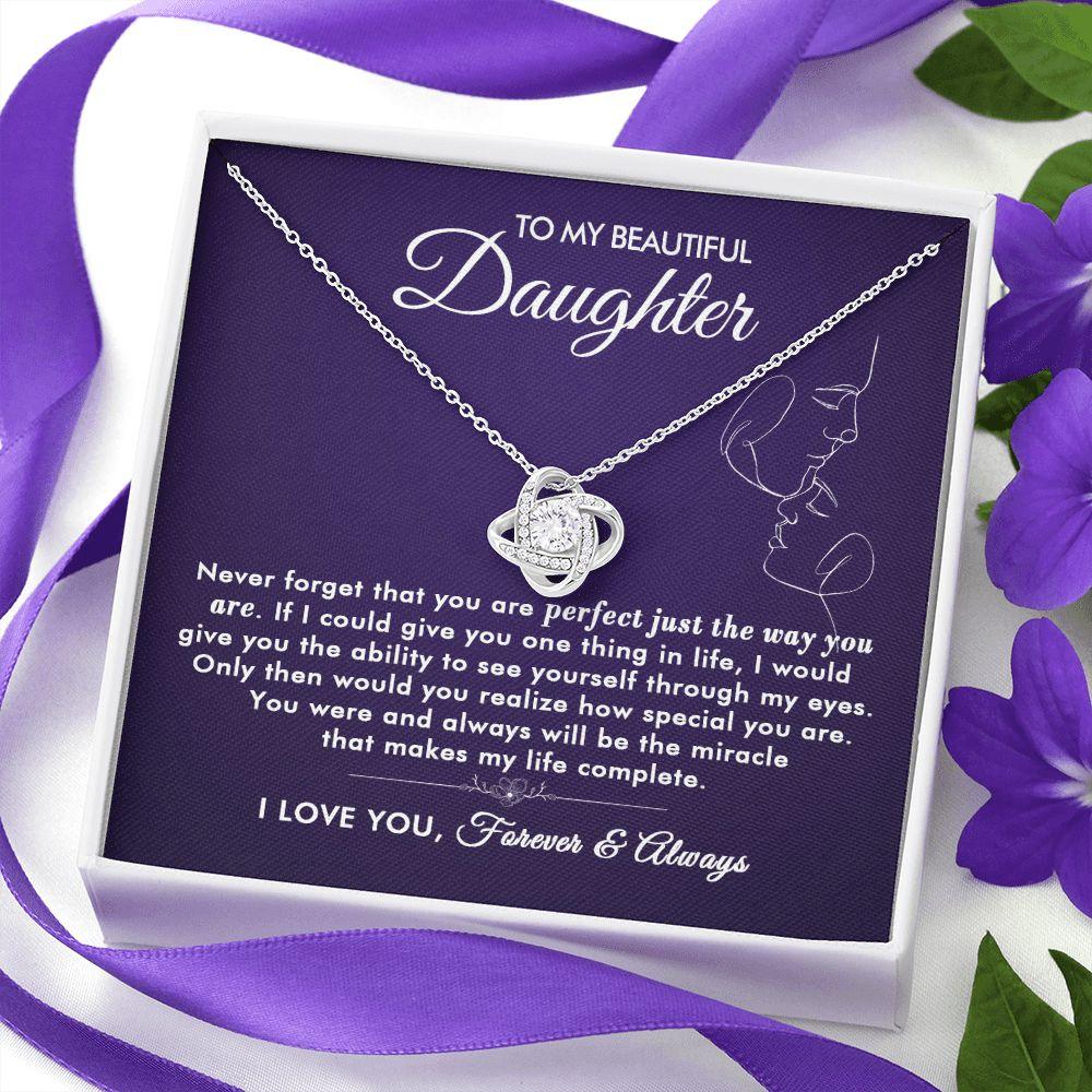 To My Beautiful Daughter - The Way You Are - Love Knot Necklace - Everyoou