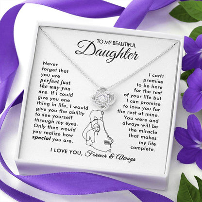 To My Beautiful Daughter - The Way You Are - Love Knot Necklace - Everyoou