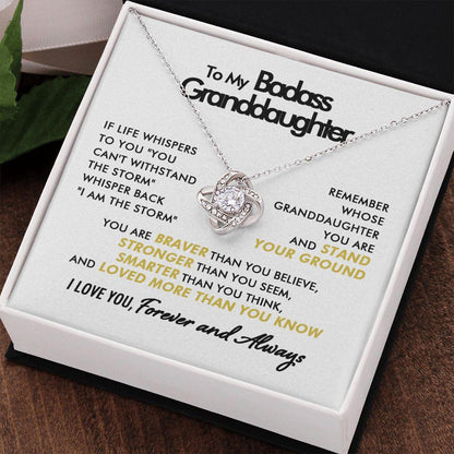 To My Badass Granddaughter - Believe - Love Knot Necklace - Everyoou