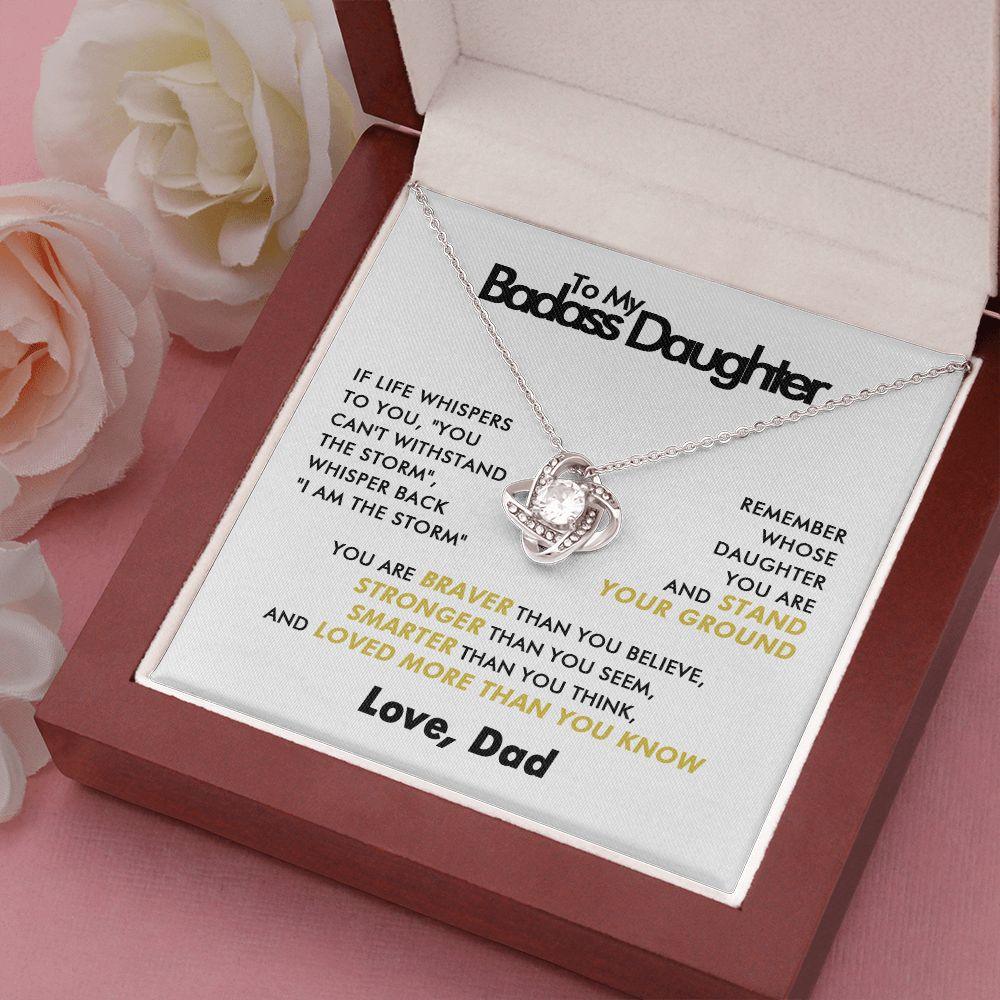 To My Badass Daughter - Blooming Storm - Love Knot Necklace - Love Dad - Everyoou