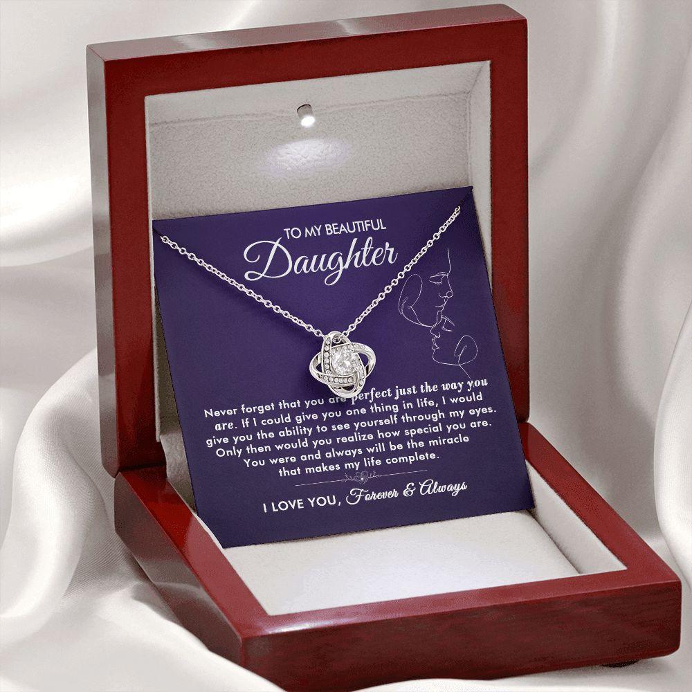 To My Beautiful Daughter - The Way You Are - Love Knot Necklace - Everyoou