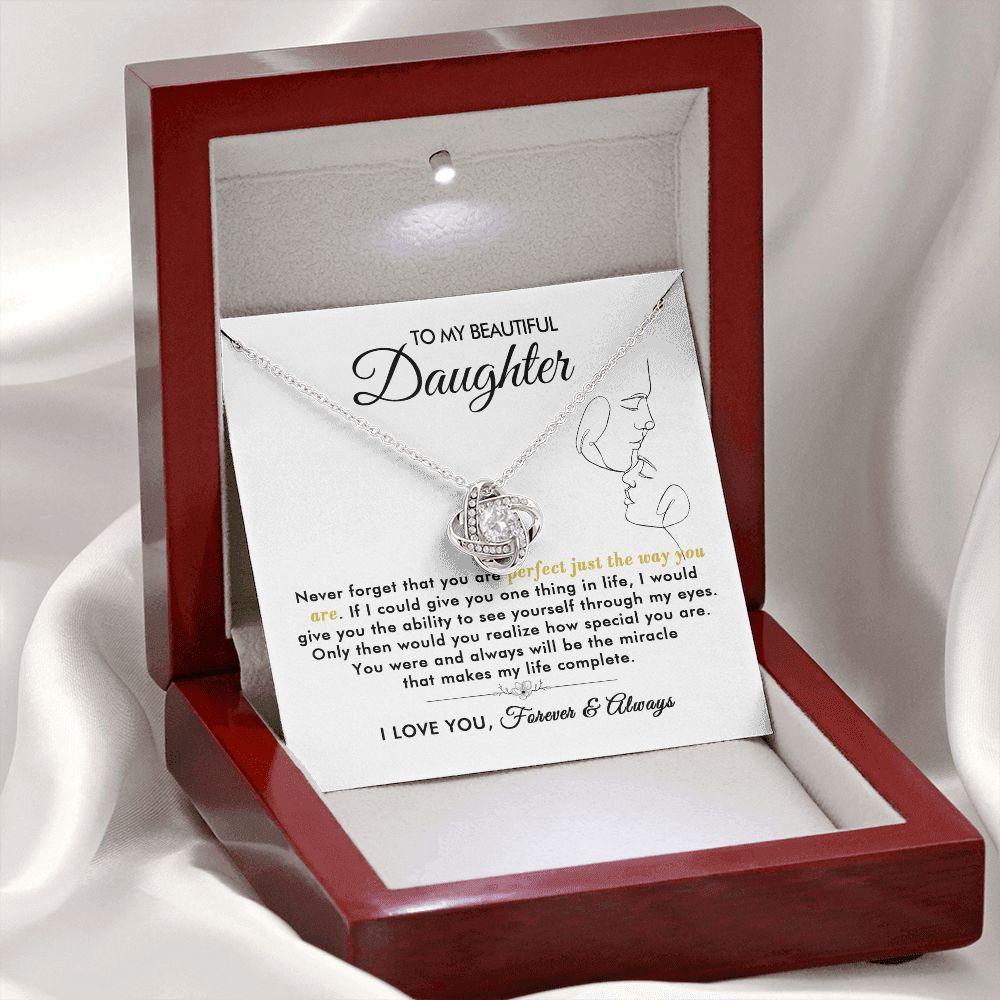 To My Beautiful Daughter - The Way You Are - Love Knot Necklace - Everyoou