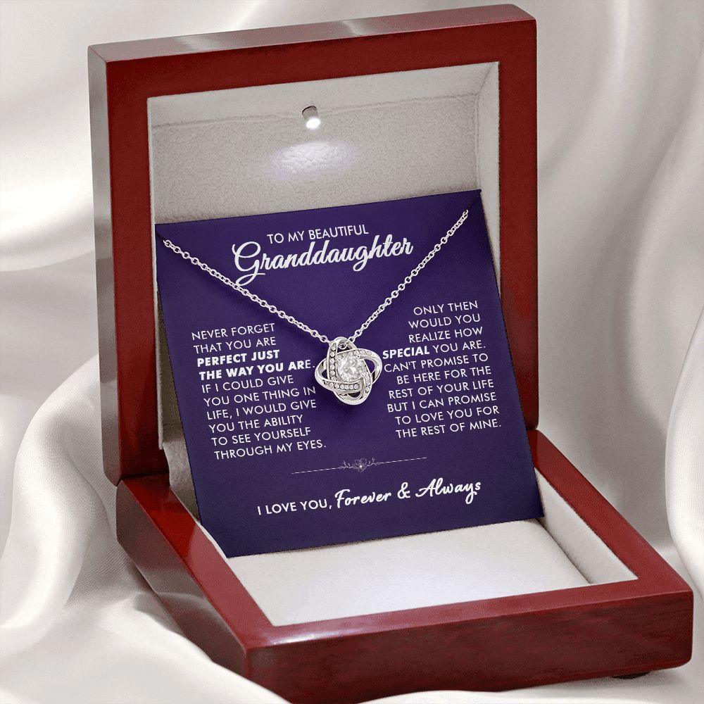 To My Beautiful Granddaughter - Promise You - Love Knot Necklace - Everyoou