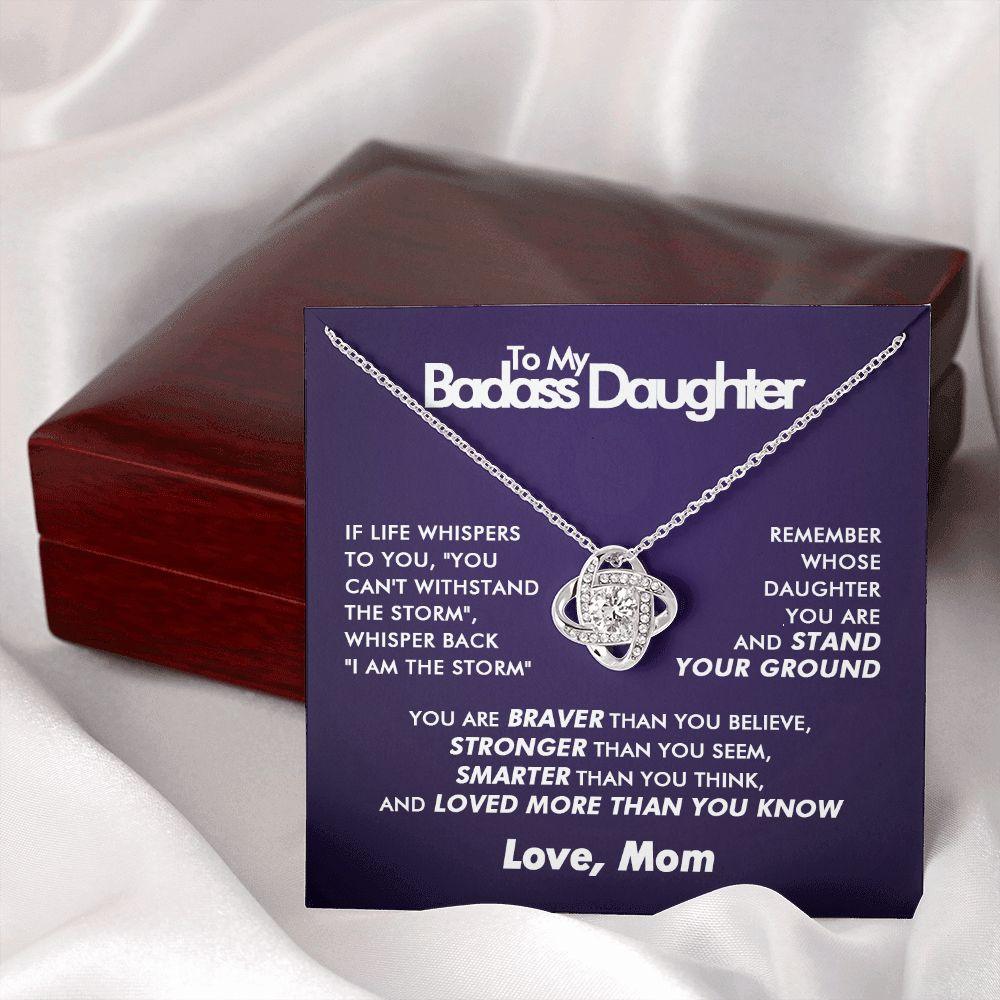 To My Badass Daughter - Blooming Storm - Love Knot Necklace - Love Mom - Everyoou