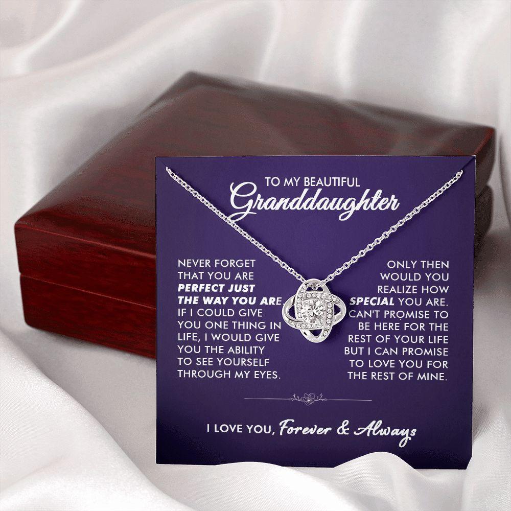 To My Beautiful Granddaughter - Promise You - Love Knot Necklace - Everyoou