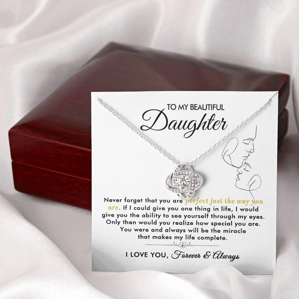 To My Beautiful Daughter - The Way You Are - Love Knot Necklace - Everyoou