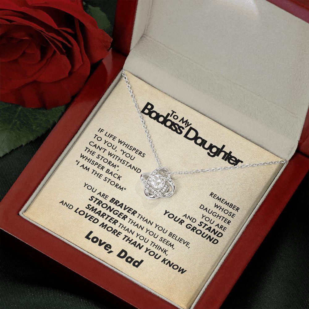 To My Badass Daughter - Blooming Storm - Love Knot Necklace - Love Dad - Everyoou