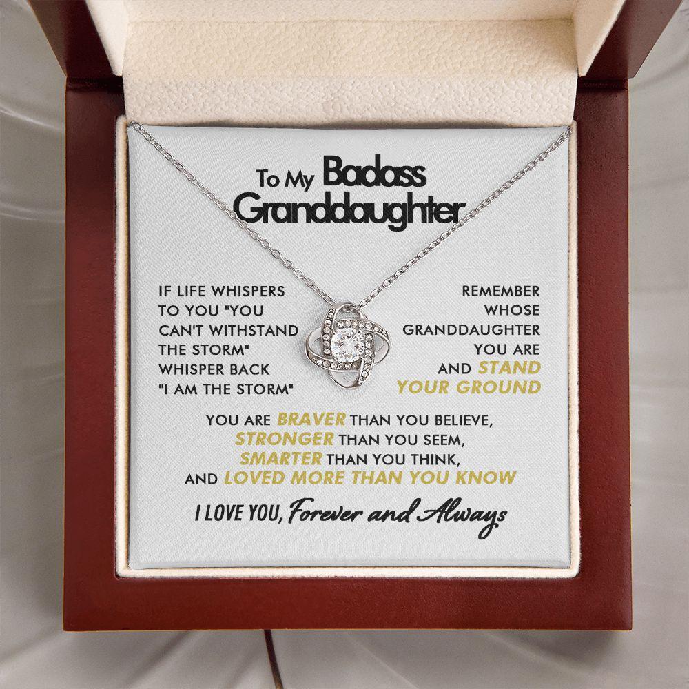 To My Badass Granddaughter - Believe - Love Knot Necklace - Everyoou