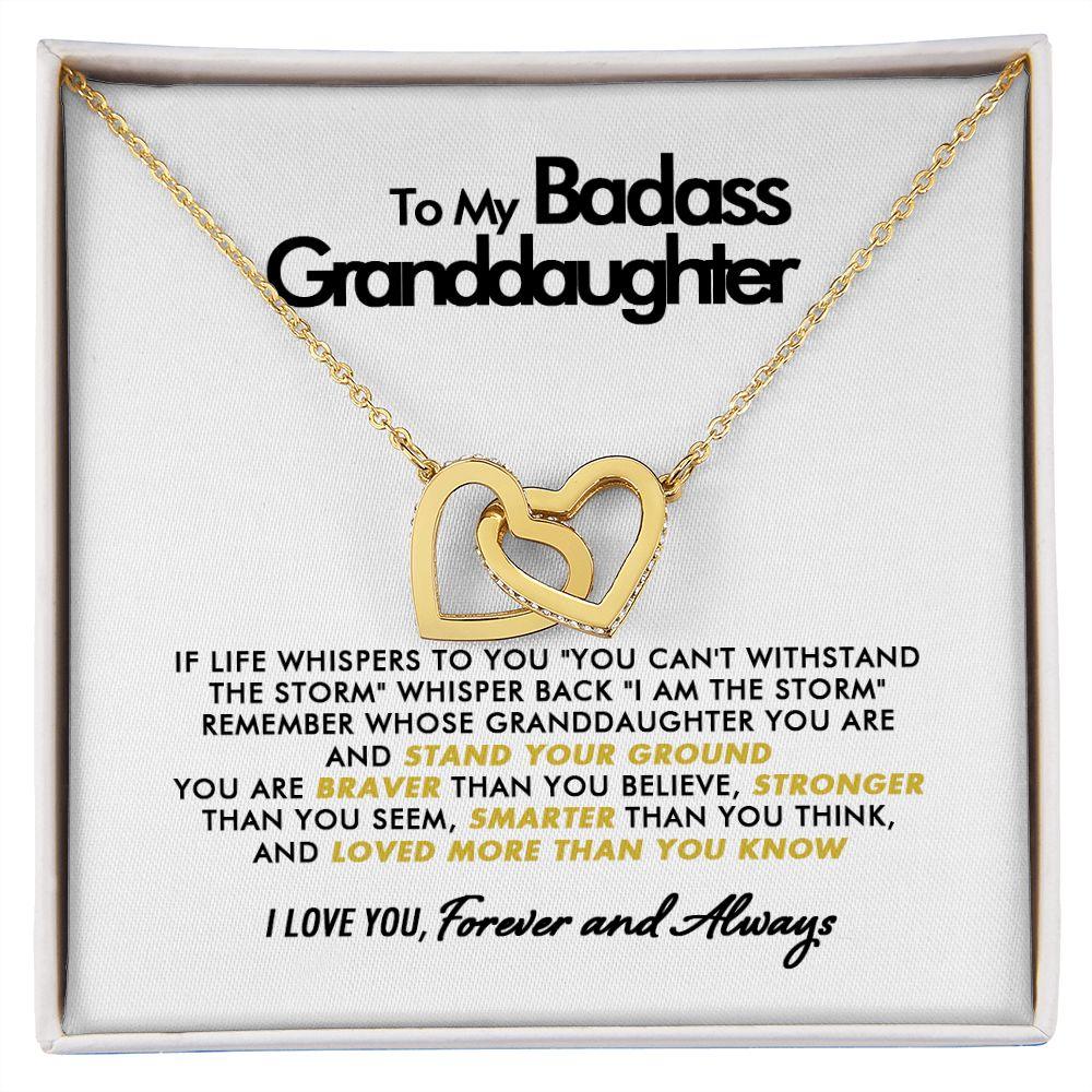 To My Badass Granddaughter - Stand - Interlocking Hearts Necklace - Everyoou