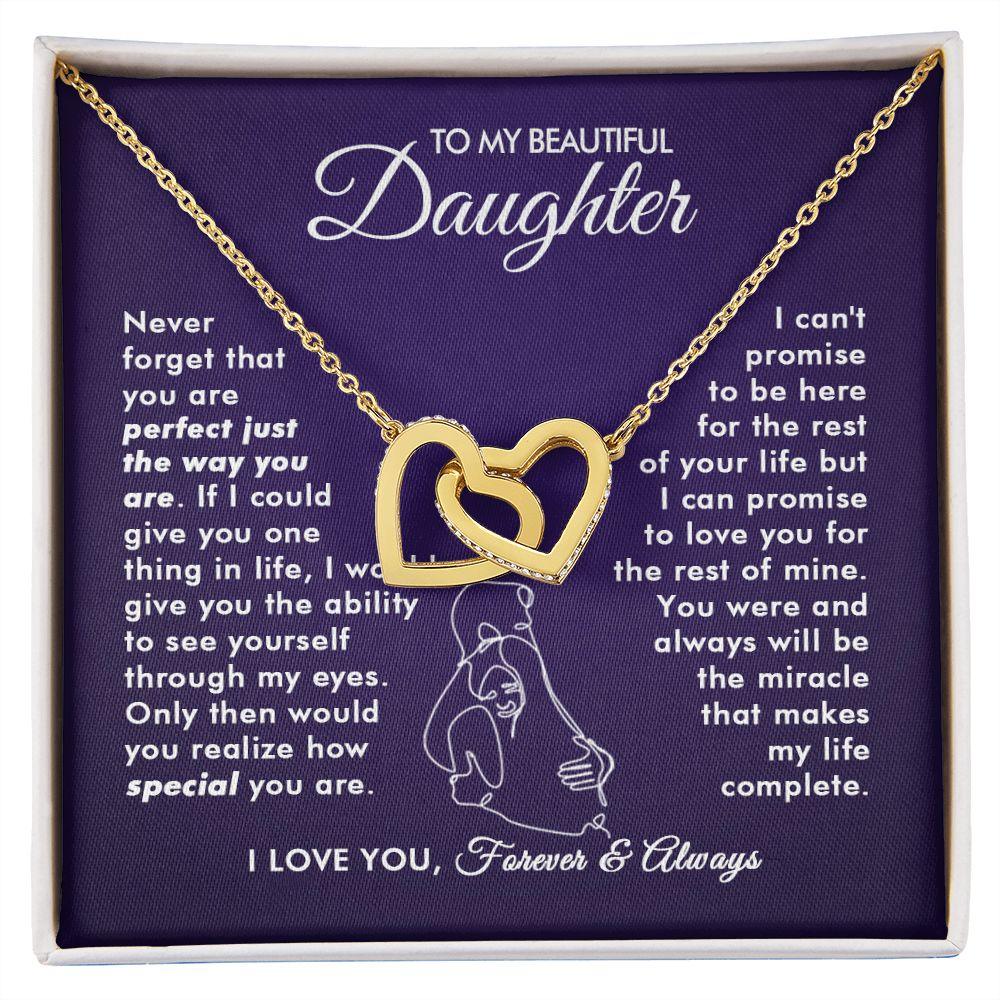 To My Beautiful Daughter - The Way You Are - Interlocking Hearts Necklace - Everyoou
