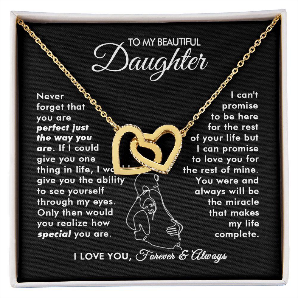 To My Beautiful Daughter - The Way You Are - Interlocking Hearts Necklace - Everyoou
