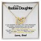 To My Badass Daughter - Stand Your Ground - Interlocking Hearts Necklace - Love Dad - Everyoou