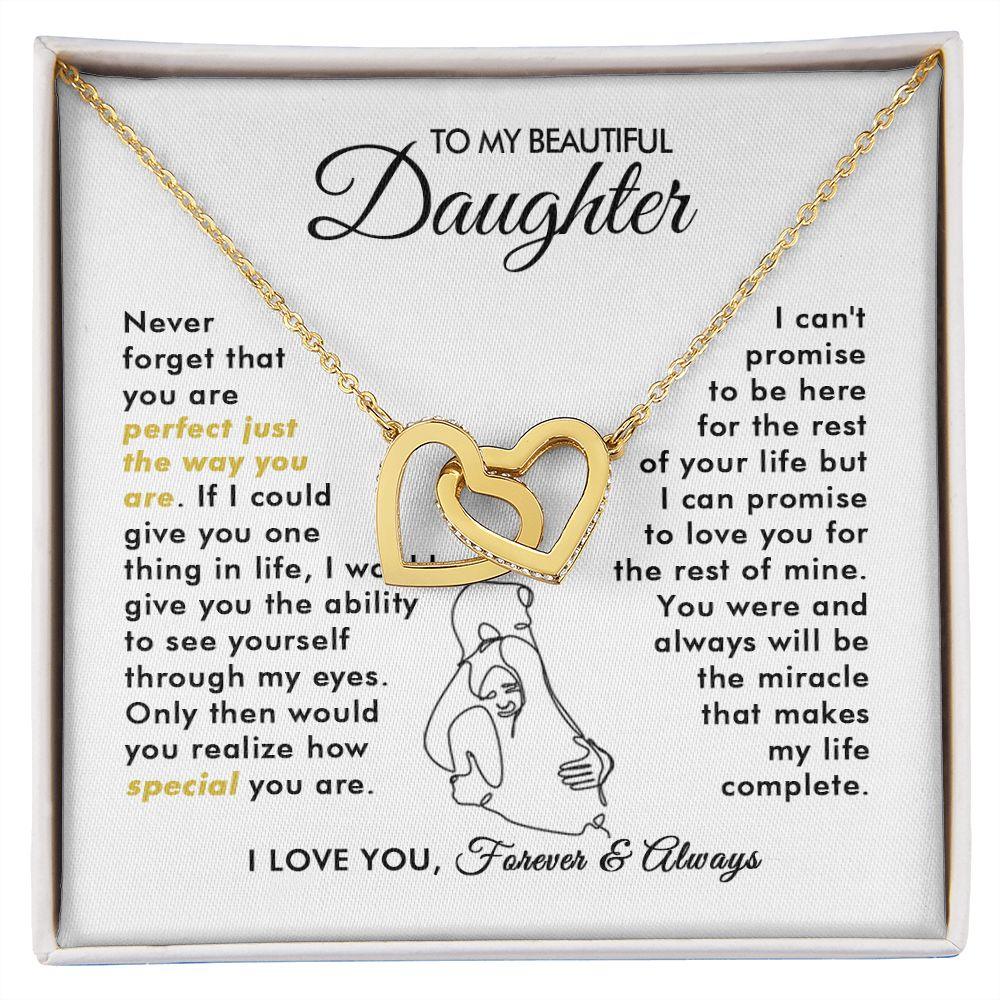 To My Beautiful Daughter - The Way You Are - Interlocking Hearts Necklace - Everyoou
