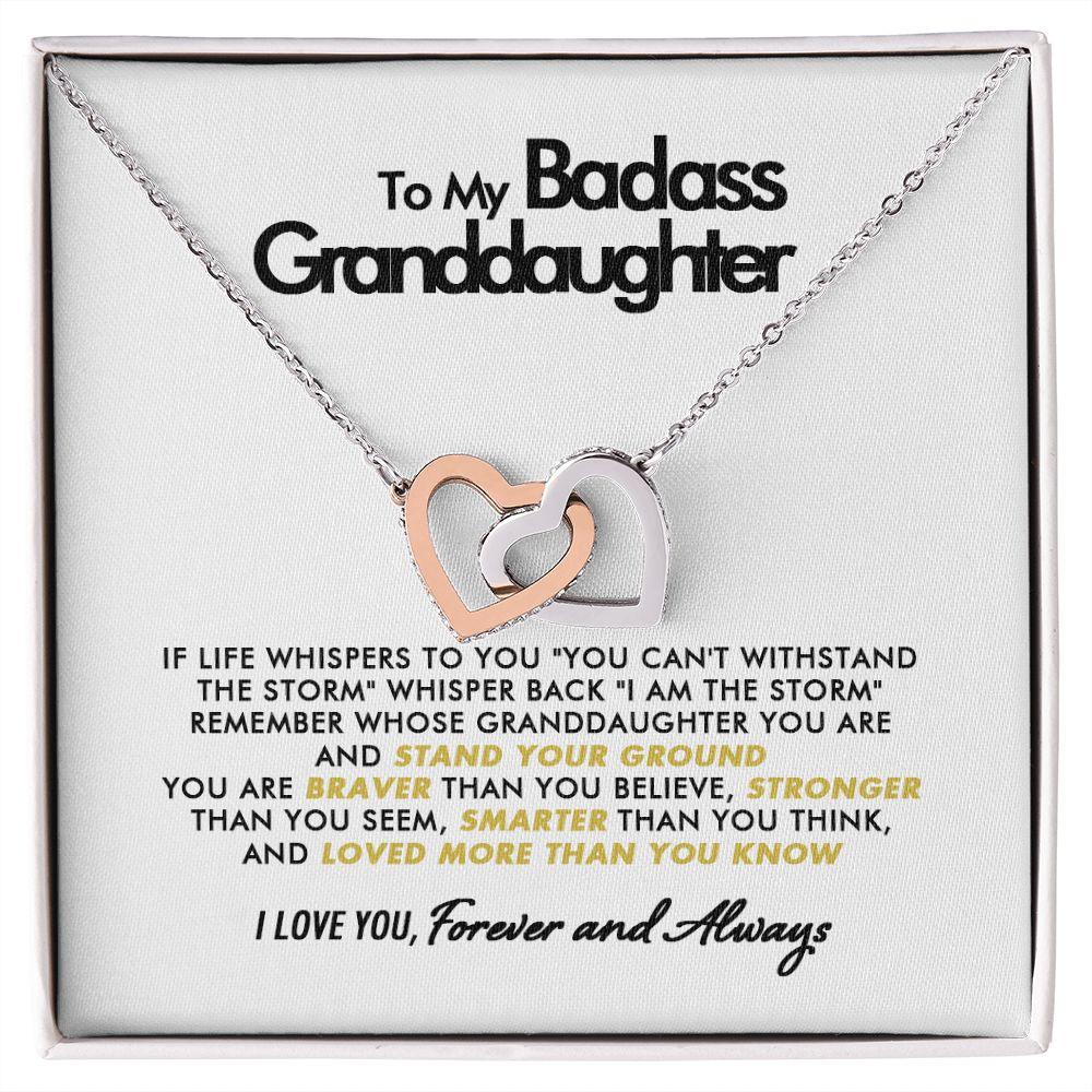 To My Badass Granddaughter - Stand - Interlocking Hearts Necklace - Everyoou