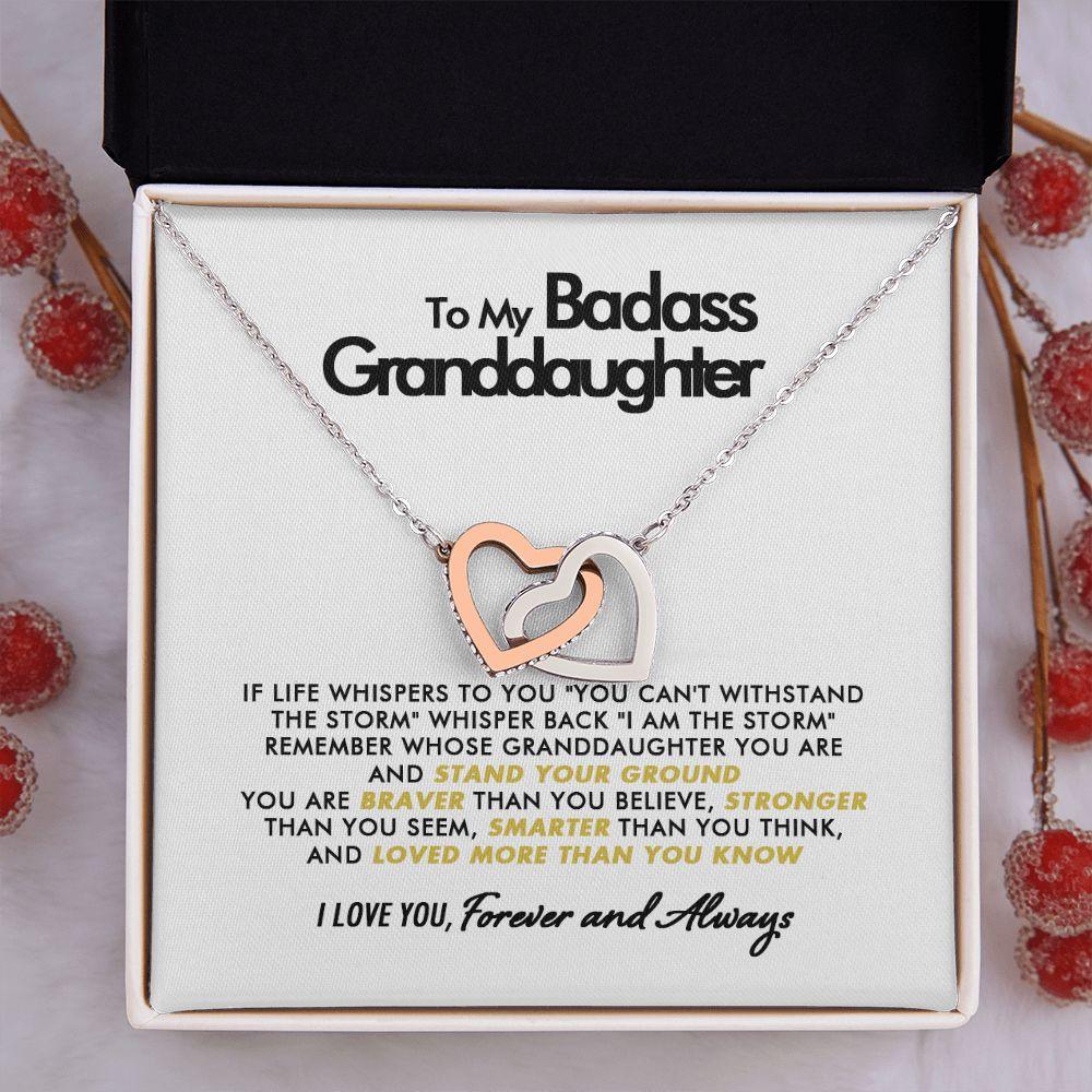 To My Badass Granddaughter - Stand - Interlocking Hearts Necklace - Everyoou
