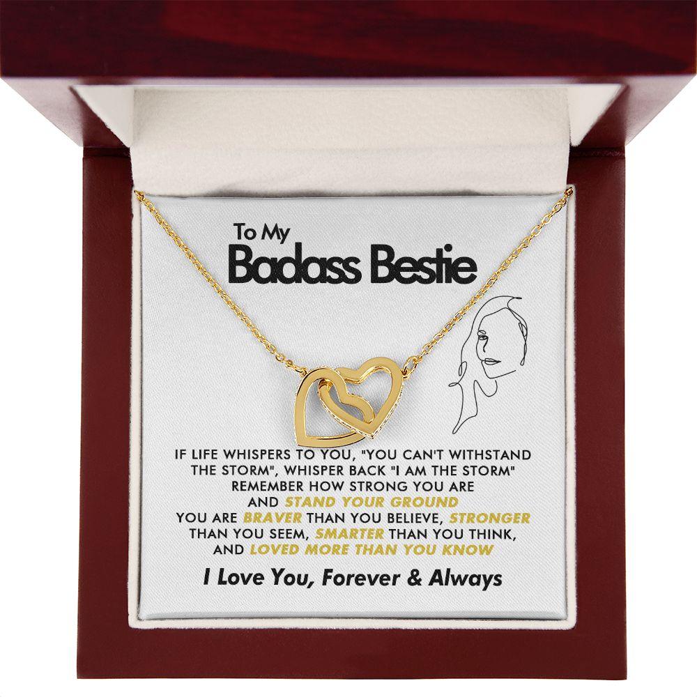 To My Badass Bestie - Braver - Interlocking Hearts Necklace - Everyoou