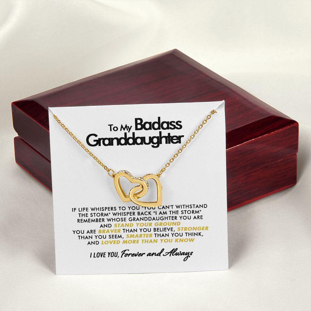 To My Badass Granddaughter - Stand - Interlocking Hearts Necklace - Everyoou