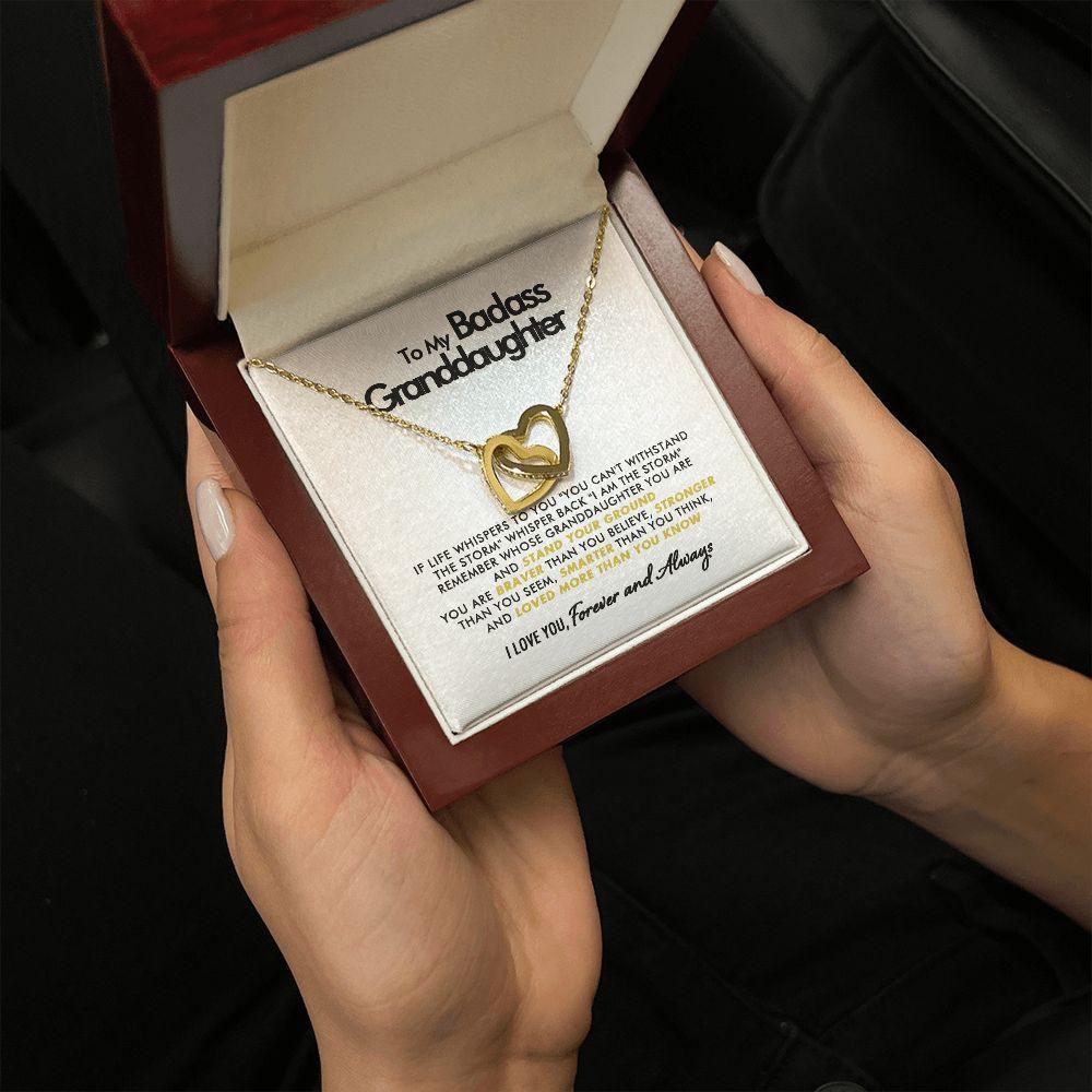 To My Badass Granddaughter - Stand - Interlocking Hearts Necklace - Everyoou