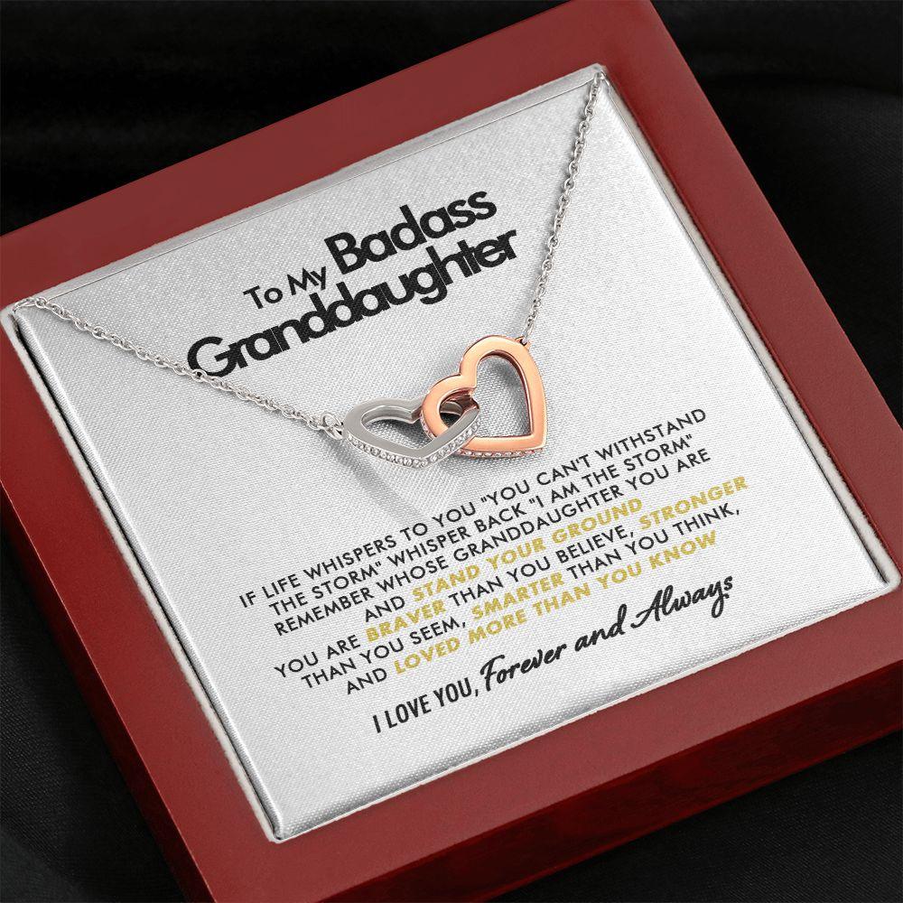 To My Badass Granddaughter - Stand - Interlocking Hearts Necklace - Everyoou