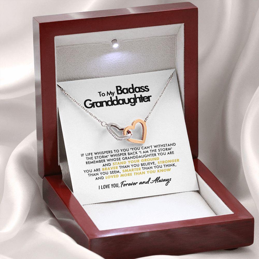 To My Badass Granddaughter - Stand - Interlocking Hearts Necklace - Everyoou