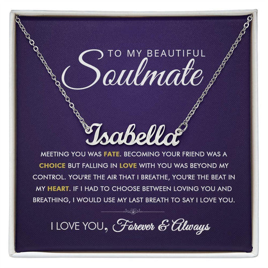 To My Beautiful Soulmate - Falling In Love - Personalized Name Necklace - Everyoou