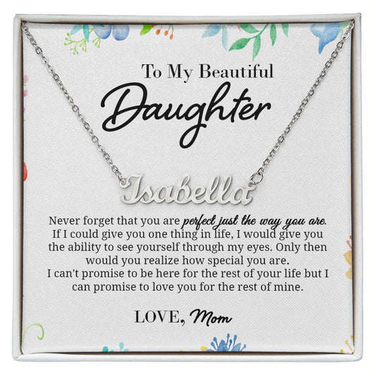 To My Beautiful Daughter - How Special You Are - Personalized Name Necklace - Everyoou