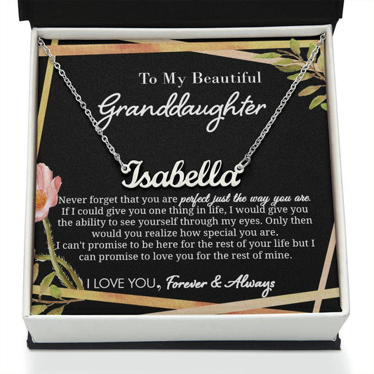 To My Beautiful Granddaughter - How Special You Are - Personalized Name Necklace - Everyoou
