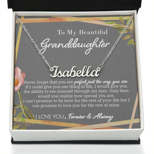 To My Beautiful Granddaughter - Special To Me - Personalized Name Necklace - Everyoou