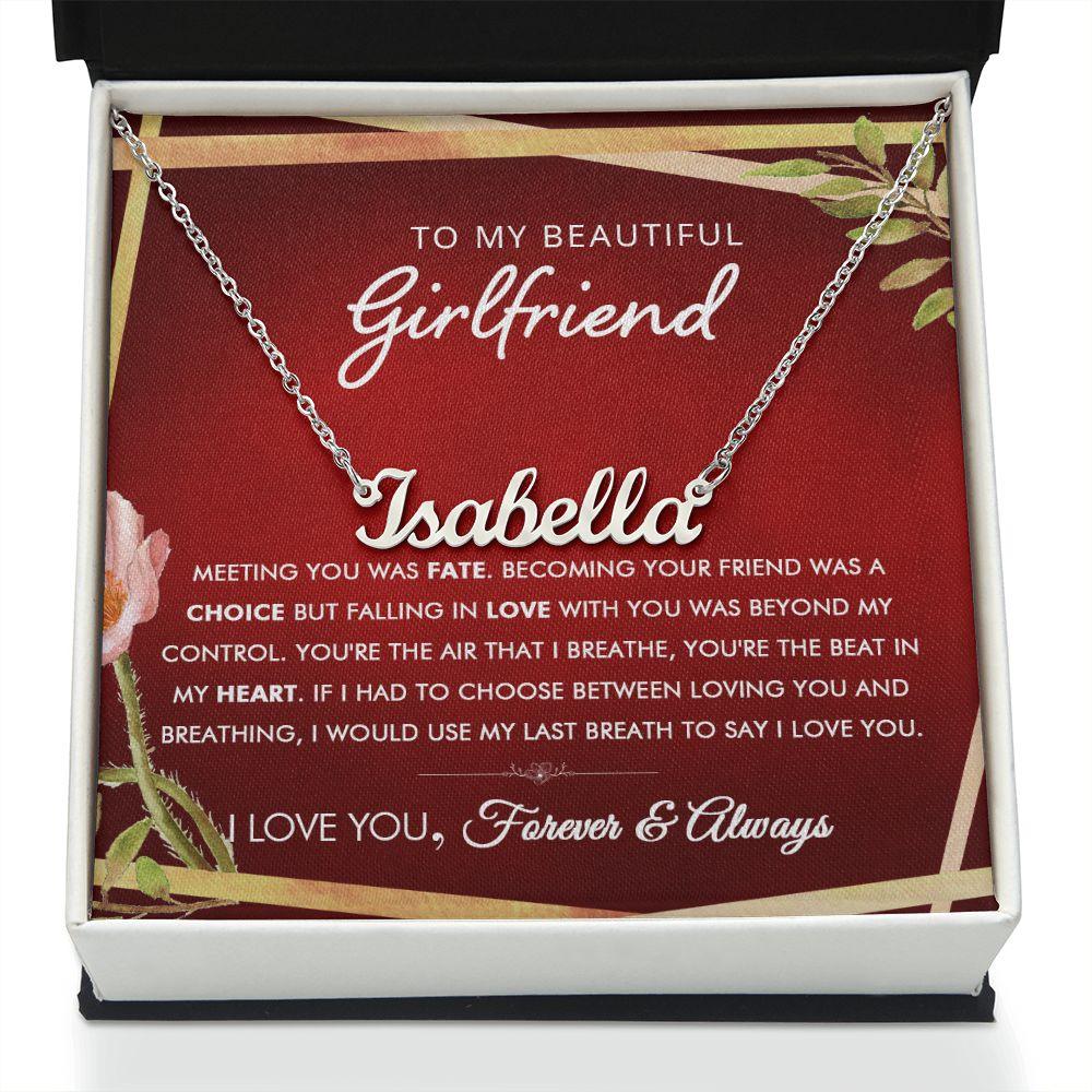 To My Beautiful Girlfriend - Always - Personalized Name Necklace - Everyoou