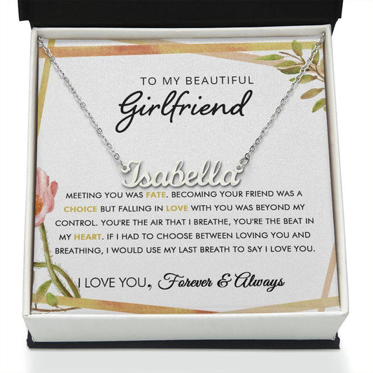 To My Beautiful Girlfriend - Last - Personalized Name Necklace - Everyoou
