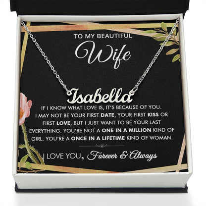 To My Beautiful Wife - One In A Million - Personalized Necklace - Everyoou