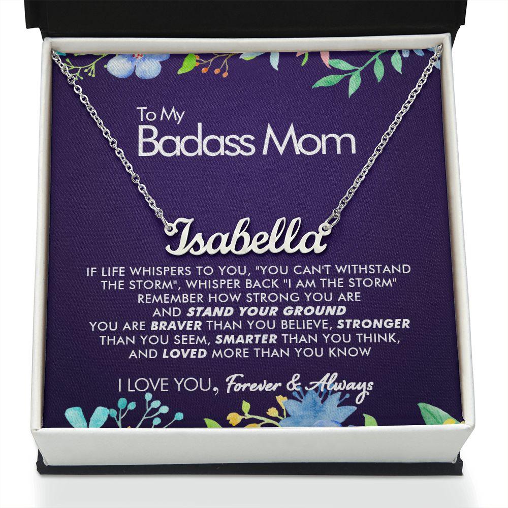 To My Badass Mom - Braver - Personalized Name Necklace - Everyoou