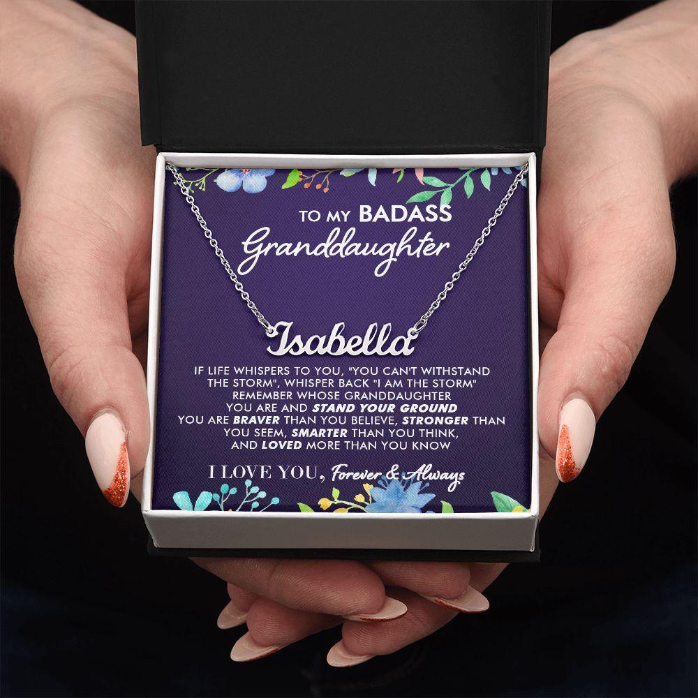 To My Badass Granddaughter - Life Whispers - Personalized Name Necklace - Everyoou