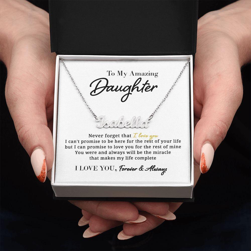 To My Amazing Daughter - Promise - Personalized Name Necklace - Everyoou