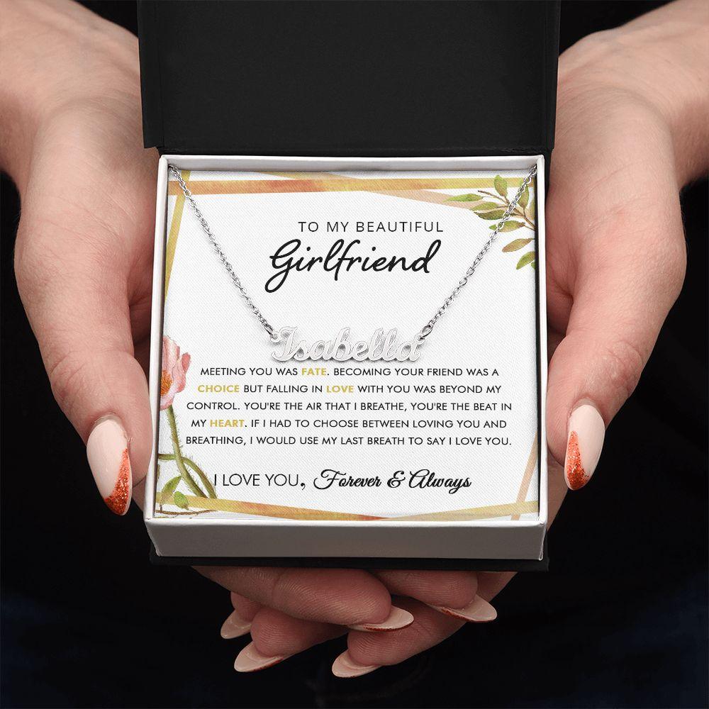 To My Beautiful Girlfriend - Last - Personalized Name Necklace - Everyoou